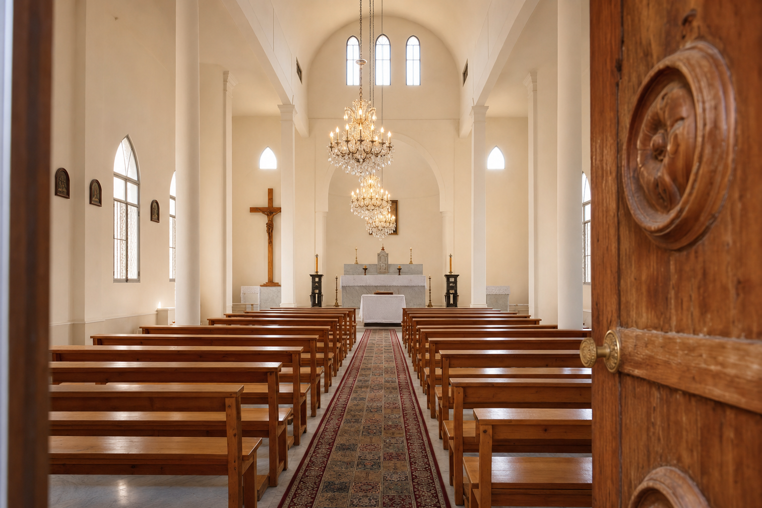 Central nave inside Saint Élie Church